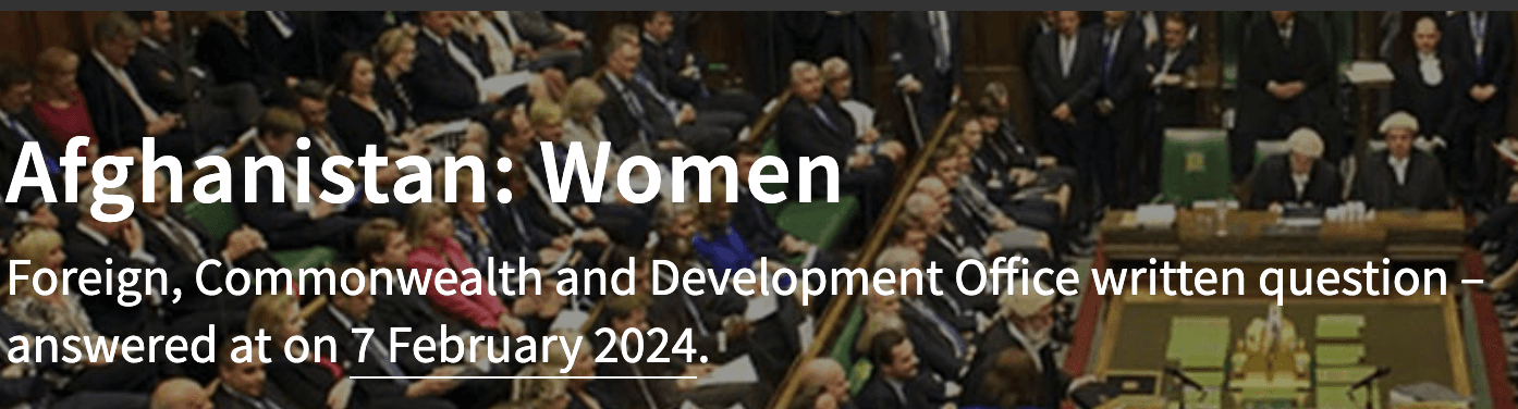 Cover Image for Afghanistan: Women FCDO question and answer.